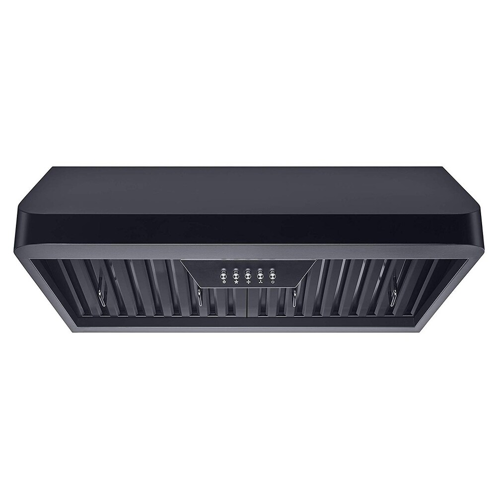 Winflo 30 in. 298 CFM Ductecd Under Cabinet Range Hood in Black