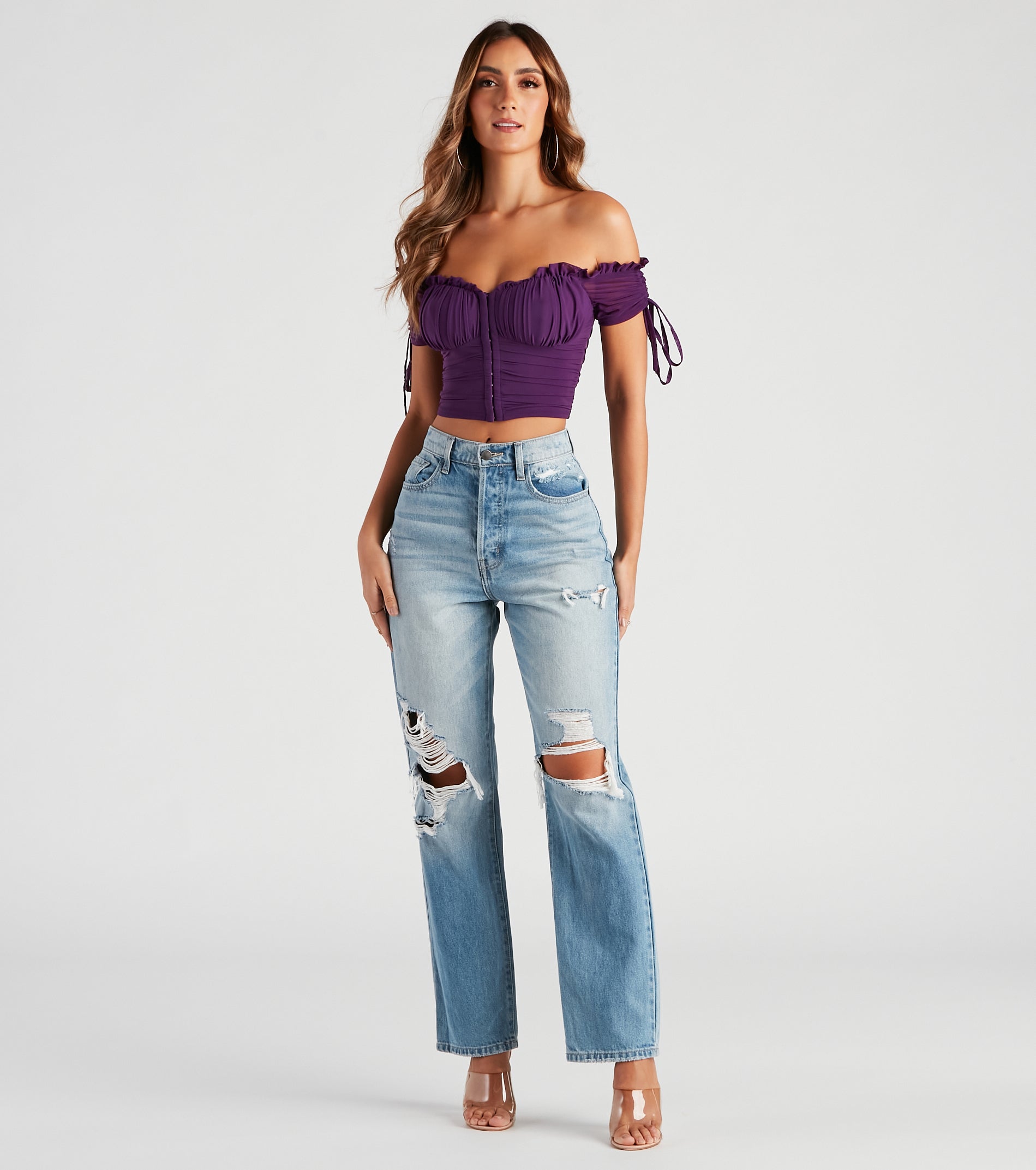 Hooked In Ruched Crop Top