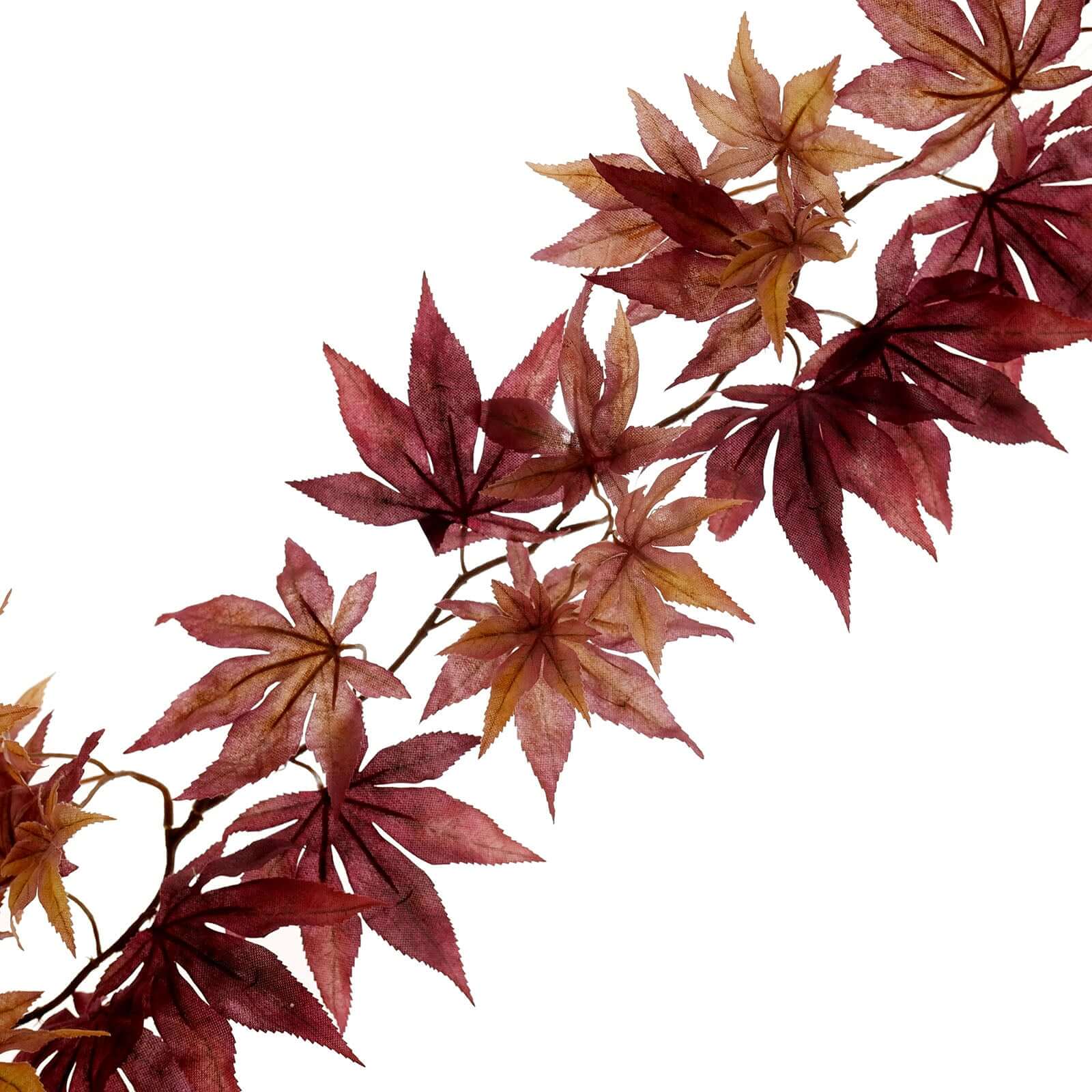 Burgundy Artificial Silk Maple Leaf Hanging Fall Garland Vine 6ft