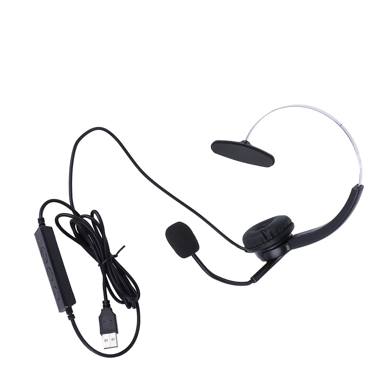 Vh530usb Telephone Headset Adjustable Single Ear Headphone With Noise Cancelling Microphone