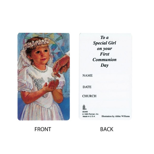 Roman Club Pack Of 50 Girl x27 s First Communion Keepsake Cards 95499