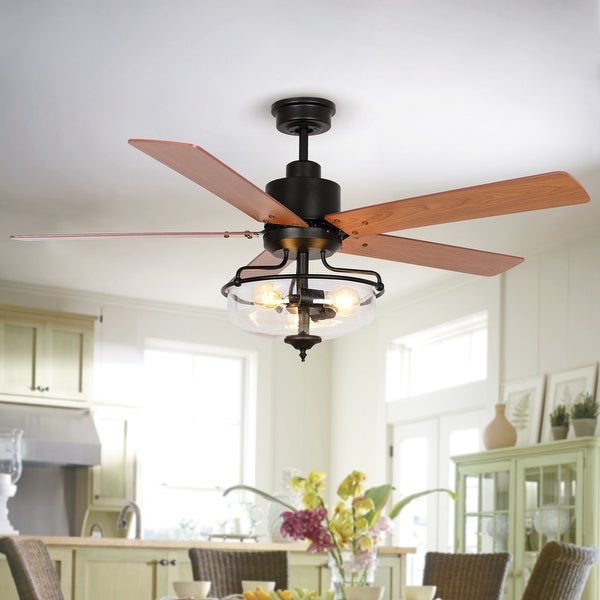 52 inch Reversible Wooden 5-Blade 3-Light Ceiling Fan with Remote Shopping - The Best Deals on Ceiling Fans | 37785244