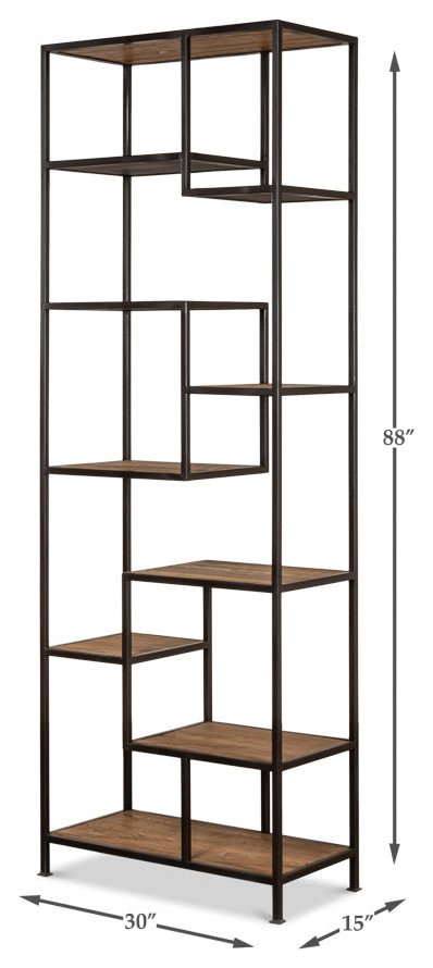 John Etagere Reclaimed Wood and Iron   Industrial   Bookcases   by Sideboards and Things  Houzz