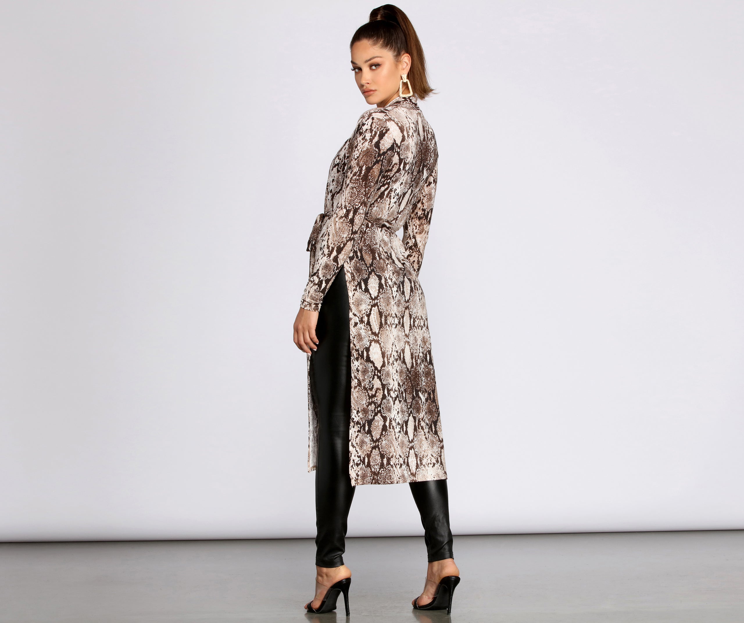 Slay All Day In Snake Print Duster