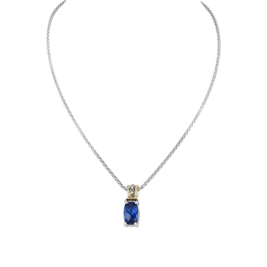 John Medeiros  Beijos Cor Narrow TJ Cut Pendant Necklace in Indigo