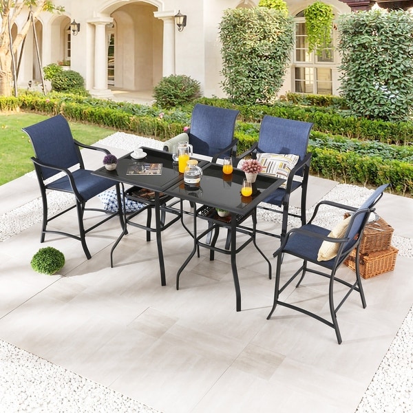 Patio Festival 4Person Square Outdoor Bistro Dining Set