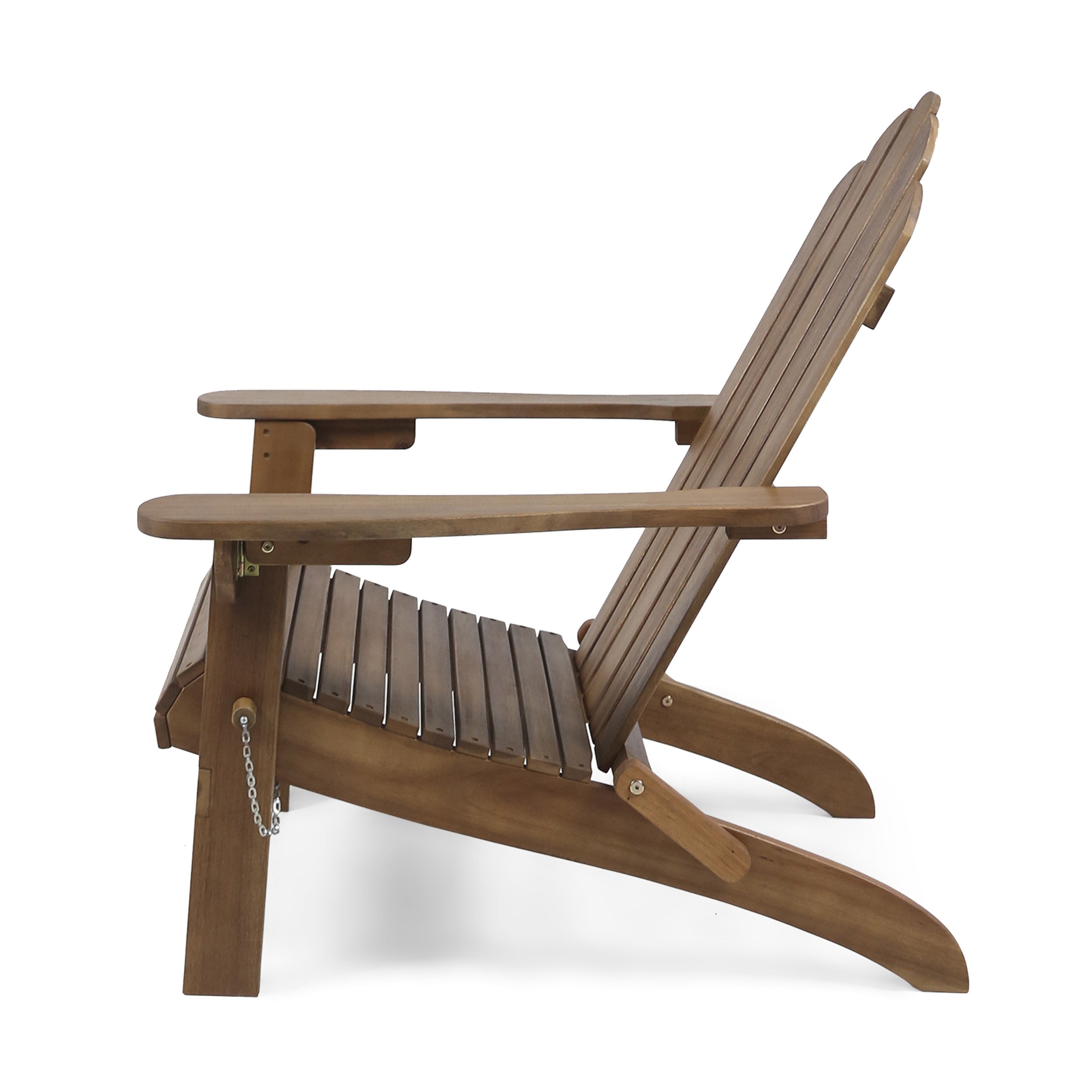 Cara Outdoor Acacia Wood Folding Adirondack Chair