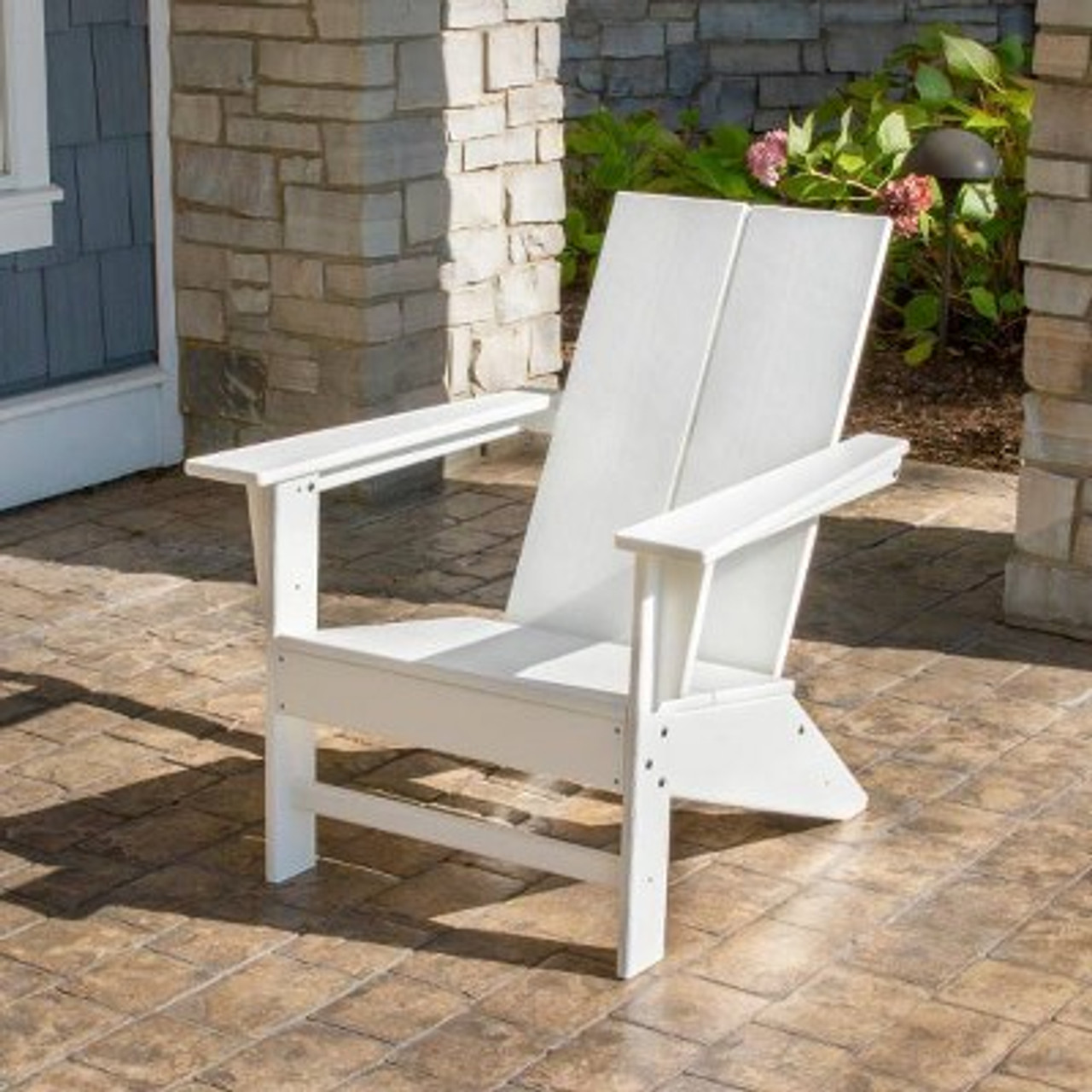 Moore POLYWOOD Patio Adirondack Chair， Outdoor Furniture - White - Project 62