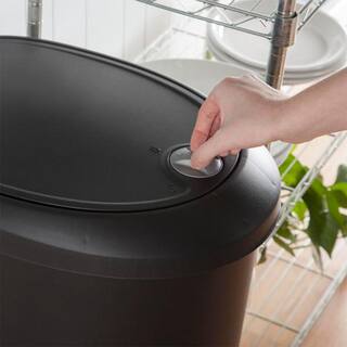 Sterilite 12.6 Gal. Locking Lid Step On Kitchen Wastebasket Trashcan Black (2-Pack) 2 x 10739002