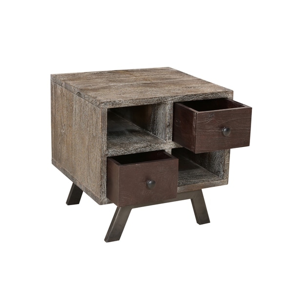 Frank Collection Grey Mango Wood End Table