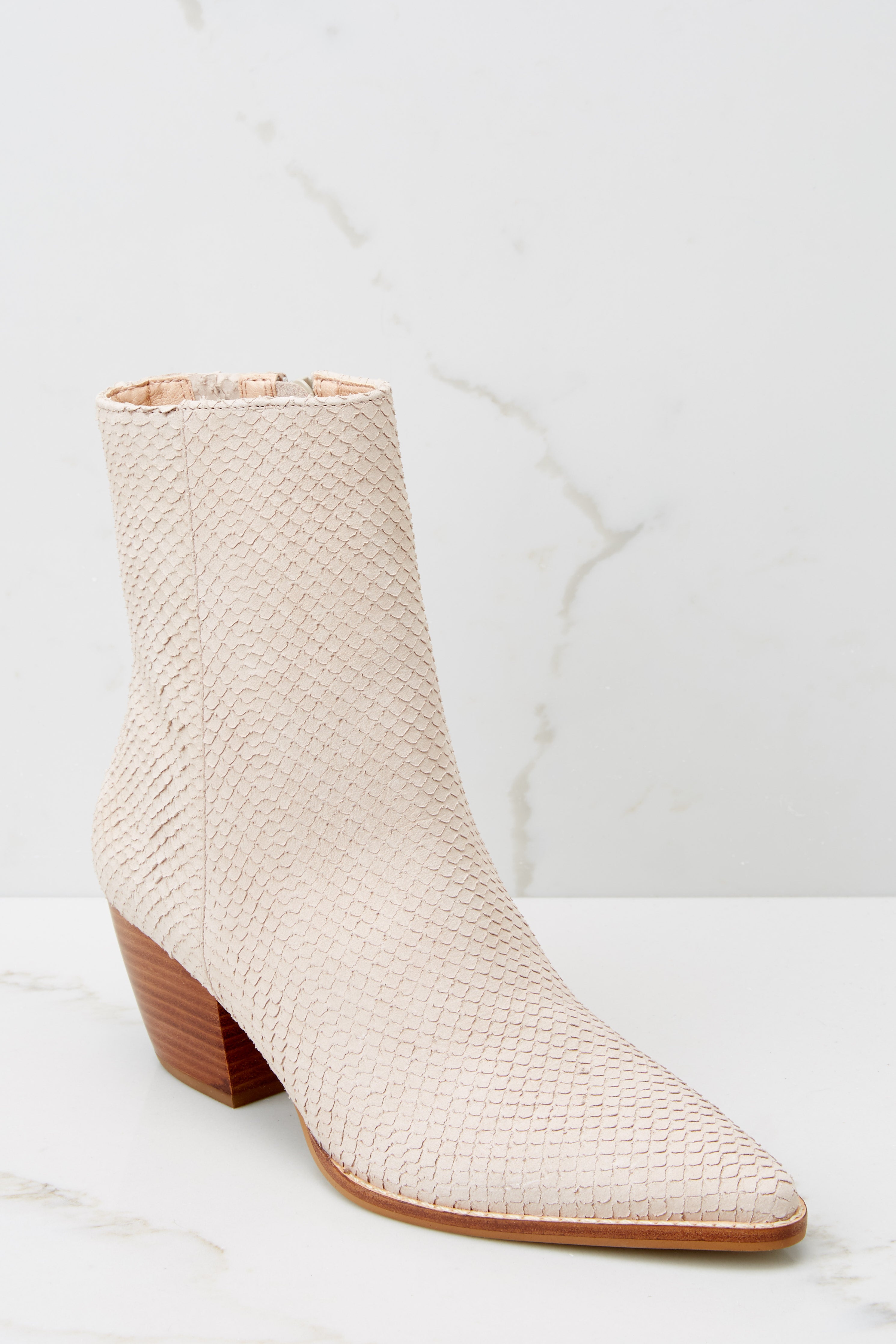 Caty Blush Snake Ankle Boots