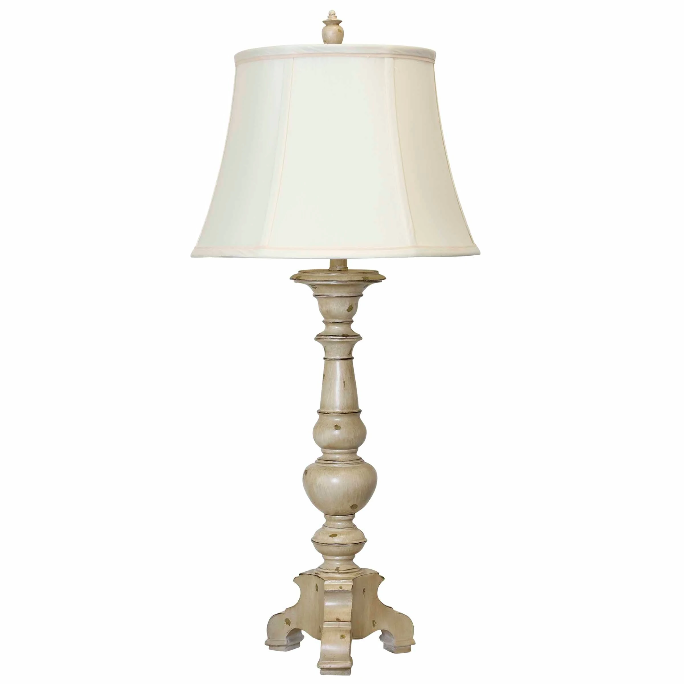 StyleCraft Jane Seymour - Yorktown White Table Lamp - Ivory Fabric Shade