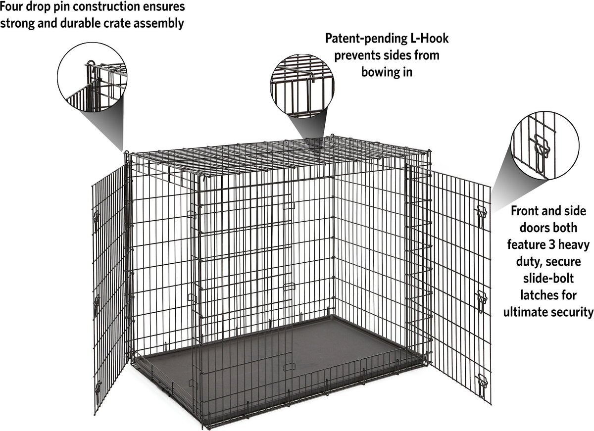 MidWest Solutions Series XX-Large Heavy Duty Double Door Wire Dog Crate， 54 inch