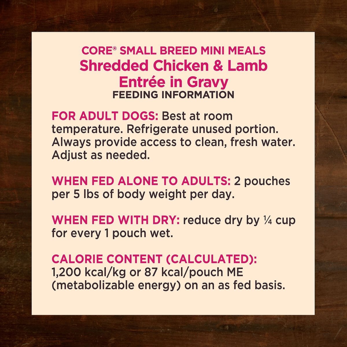 Wellness CORE Grain-Free Small Breed Mini Meals Shredded Chicken and Lamb in Gravy Dog Food Pouches