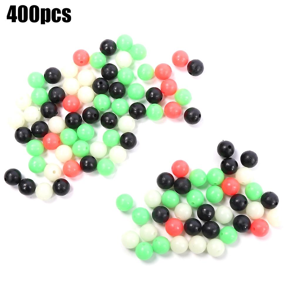 400pcs Rock Fishing Luminous Spacer Beads Colour Mixture Lure Soft Bait Accessory12mm