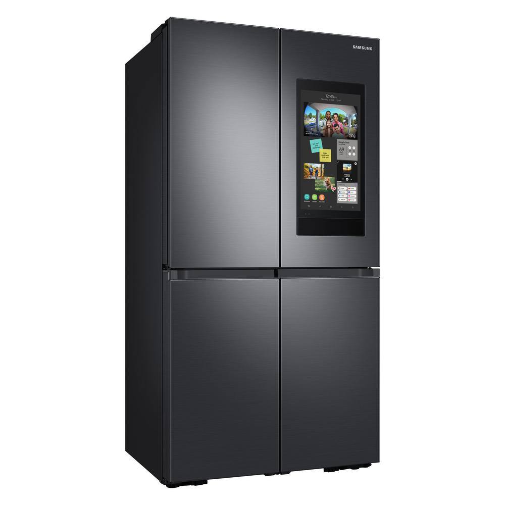  23 cu. ft 4-Door Family Hub French Door Smart Refrigerator in Fingerprint Resistant Black Stainless Steel Counter Depth RF23A9771SG