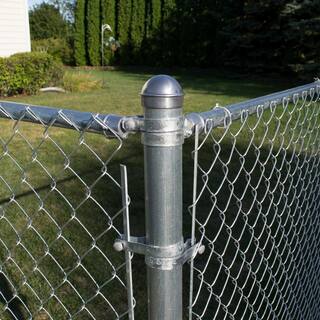 Everbilt 2-38 in. Galvanized Chain Link Fence Aluminum EndGate Post Set for 5 ft.  6 ft. 328644EB