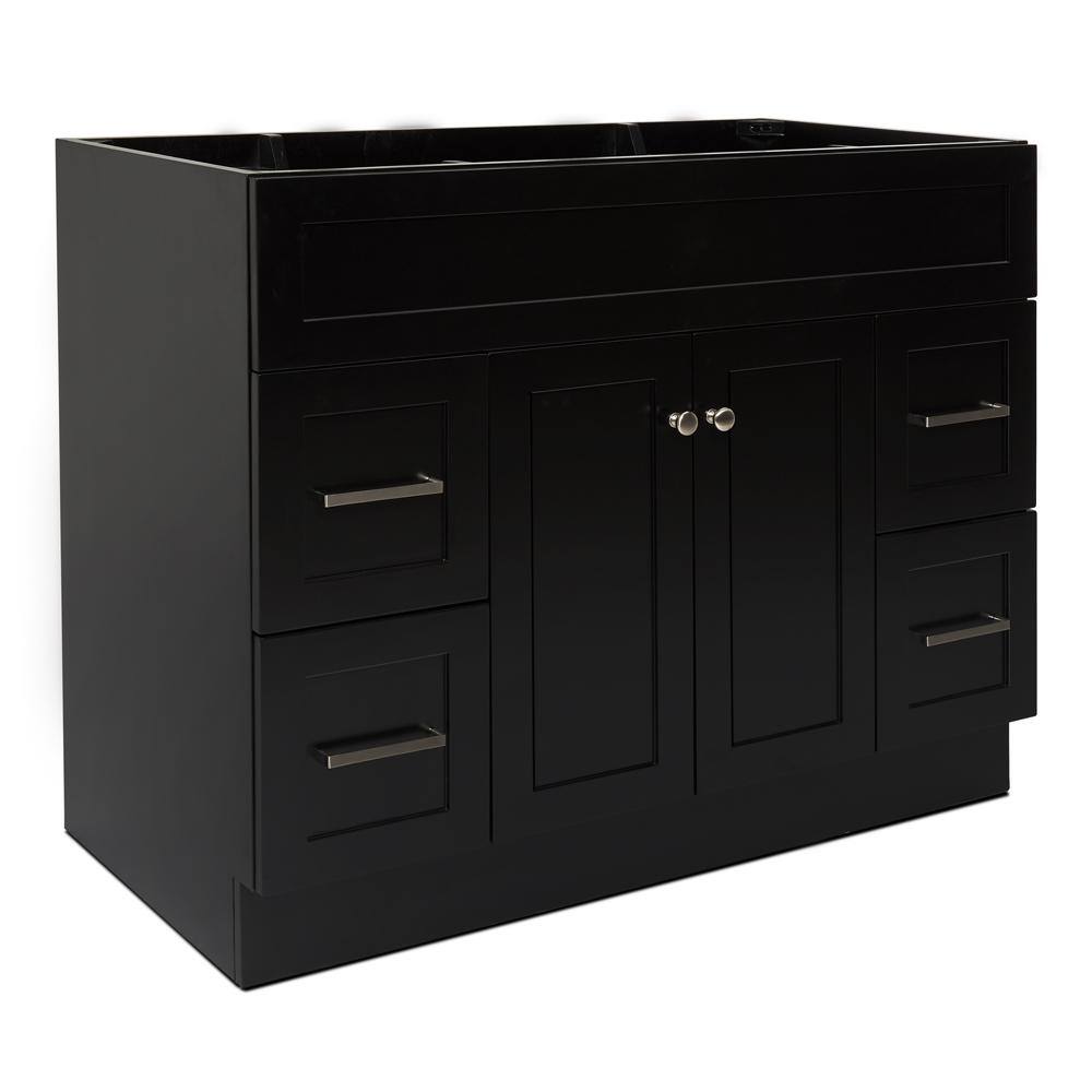 ARIEL Hamlet 42 in. W x 21.5 in. D x 33.5 in. H Bath Vanity Cabinet Only in Black F043S-BC-BLK