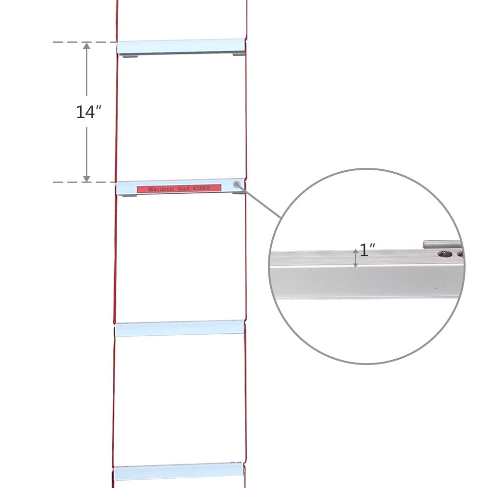 Fire Escape Ladder 15 Ft Portable Anti-Skid Emergency 2 Story Ladder Easy to Store