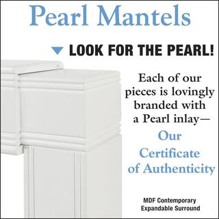 Pearl Mantels 37 in. - 69 in. x 42 in. - 48 in. Premium White MDF Adjustable Opening Full Surround Fireplace Mantel RPS201ADJD