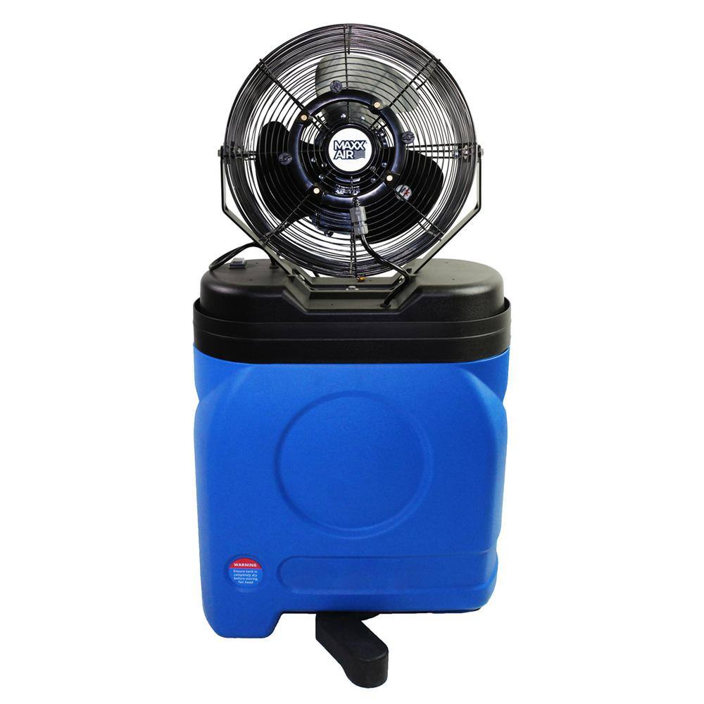 Maxx Air Mid Pressure 14 in. Misting Fan with Cooler Case CDMP1420BLU