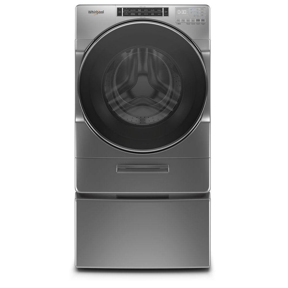 Whirlpool 4.3 cu. ft. High Efficiency Chrome Shadow Front Load Washing Machine with Load  Go XL Dispenser WFW862CHC