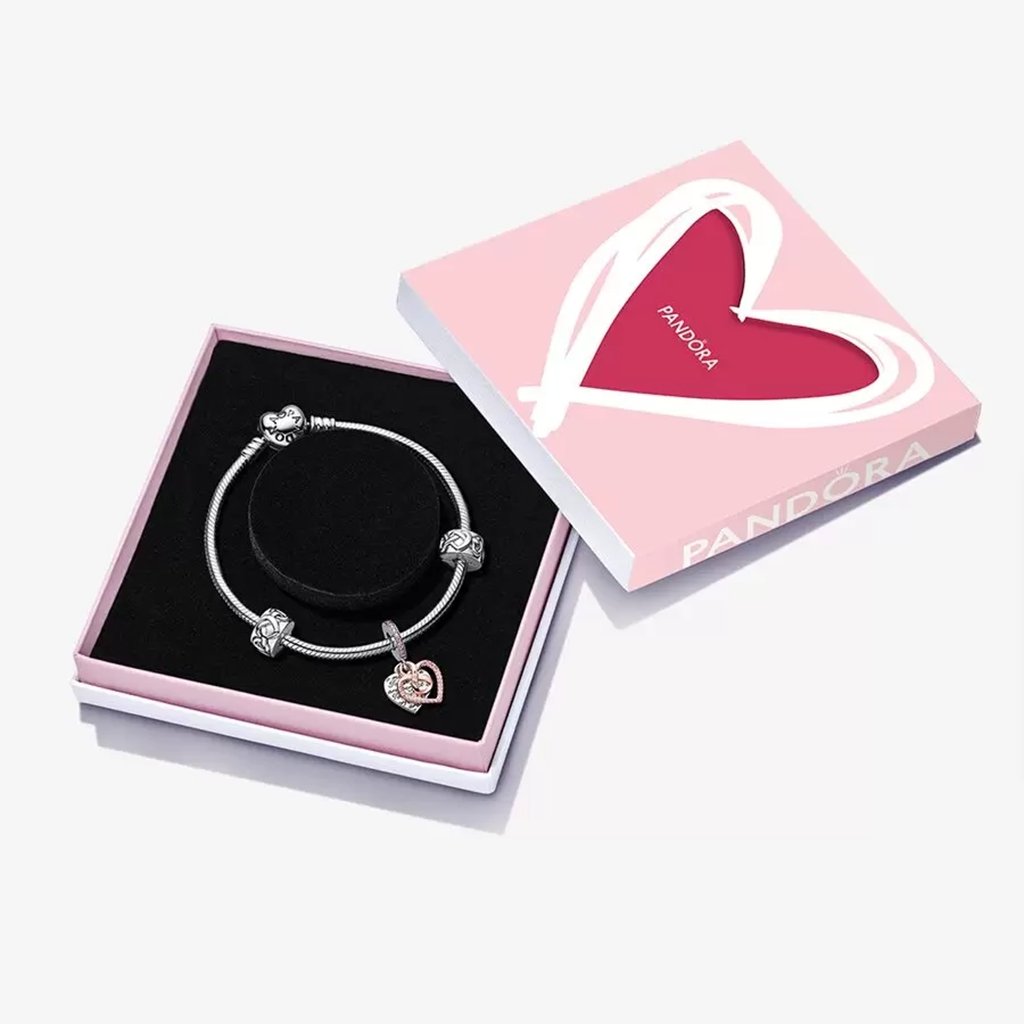 PANDORA  Two-tone Infinity Heart Bracelet Gift Set