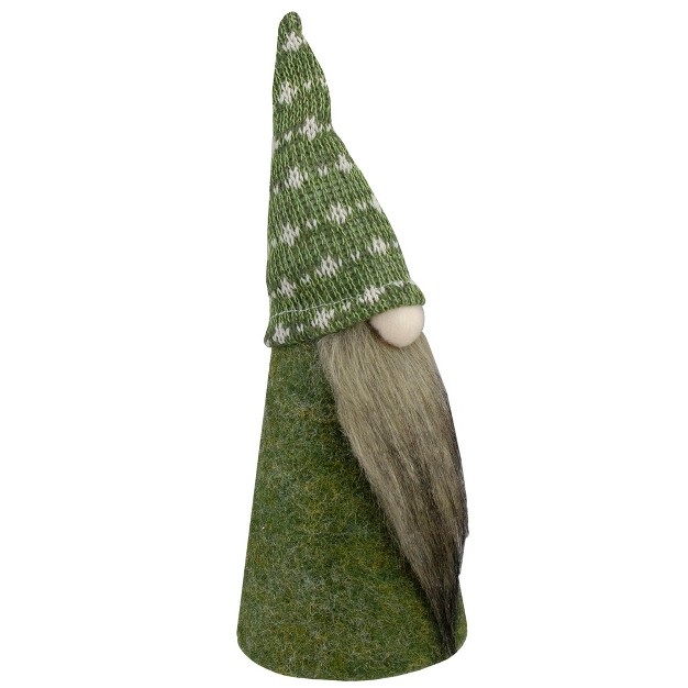 Green And White Cone Gnome Christmas Tabletop Decor