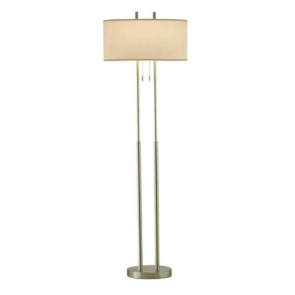 Strick and Bolton Lissie Brushed Steel Double Socket Floor Lamp