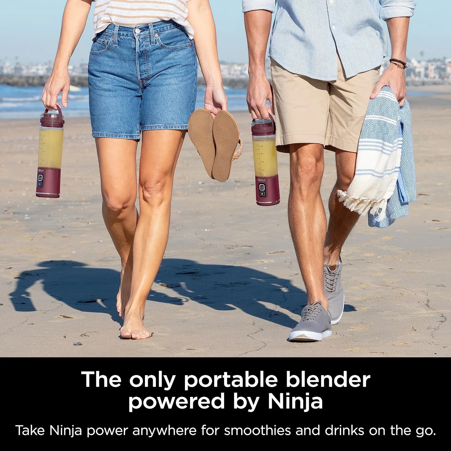 Ninja BC51NV Blast Portable Blender, Cordless, 18oz. Vessel, Personal Blender-for Shakes & Smoothies, BPA Free, Leakproof-Lid & Sip Spout, USB-C Rechargeable, Dishwasher Safe Parts, Denim Blue