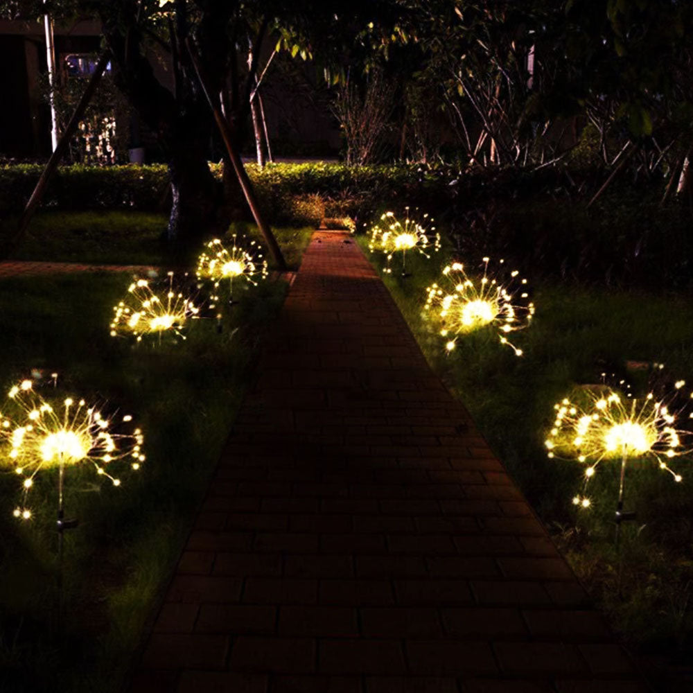 Willstar 90 LED Solar Powered Firework Starburst Stake Fairy Light Lawn Garden Outdoor Wedding