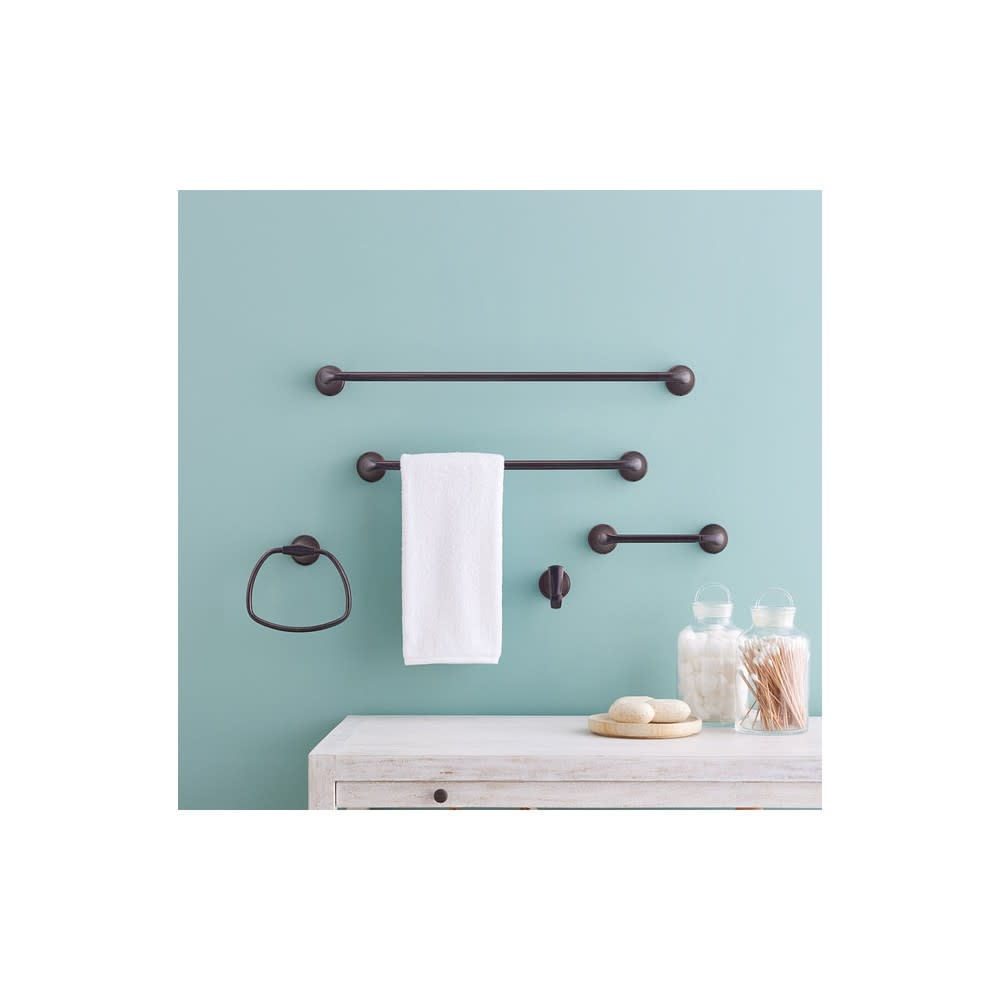 Moen Tiffin Mediterranean Bronze Towel Ring with Press and Mark Stamp