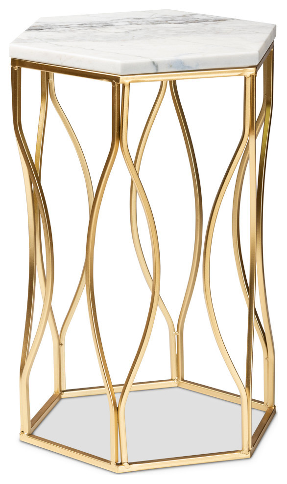 Octavio Contemporary End Table  Gold   Contemporary   Side Tables And End Tables   by Baxton Studio  Houzz