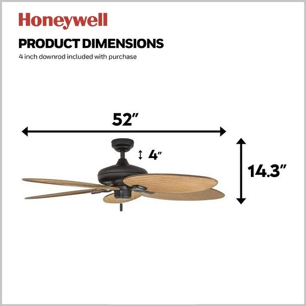 Honeywell Palm Valley Bronze Tropical Ceiling Fan with Palm Leaf Blades - 52-inch Shopping - The Best Deals on Ceiling Fans | 27985755