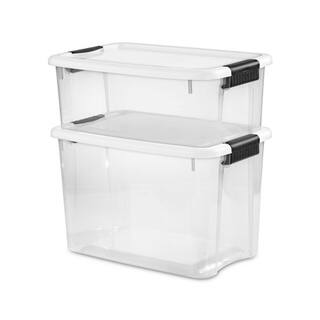 Sterilite 18 Qt. Ultra-Latch Storage Box in Clear Base and (12-Pack) 12 x 19849806