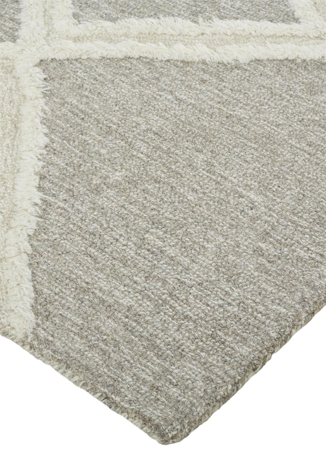 Elika Hand Tufted Taupe and Ivory Rug by BD Fine