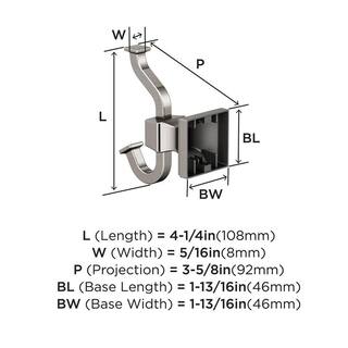 Amerock Mulholland Single Robe Hook in Brushed Nickel BH36020G10