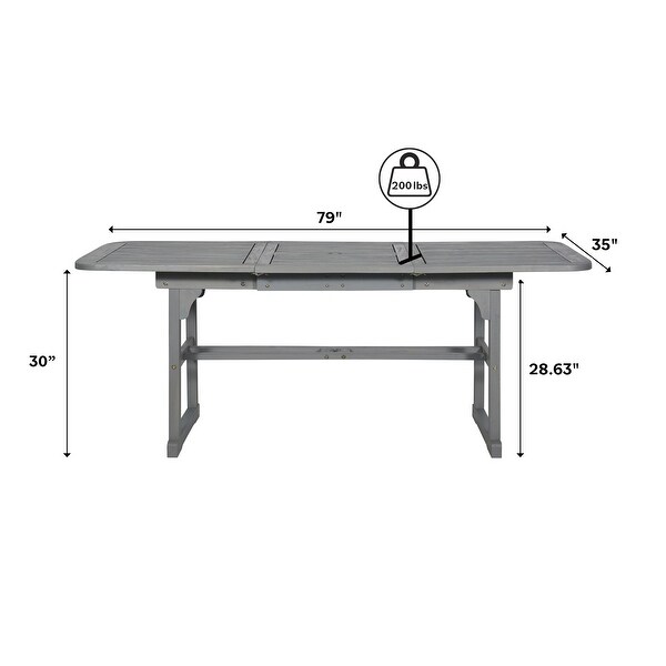 Middlebrook Surfside Acacia Wood Outdoor Extension Dining Table