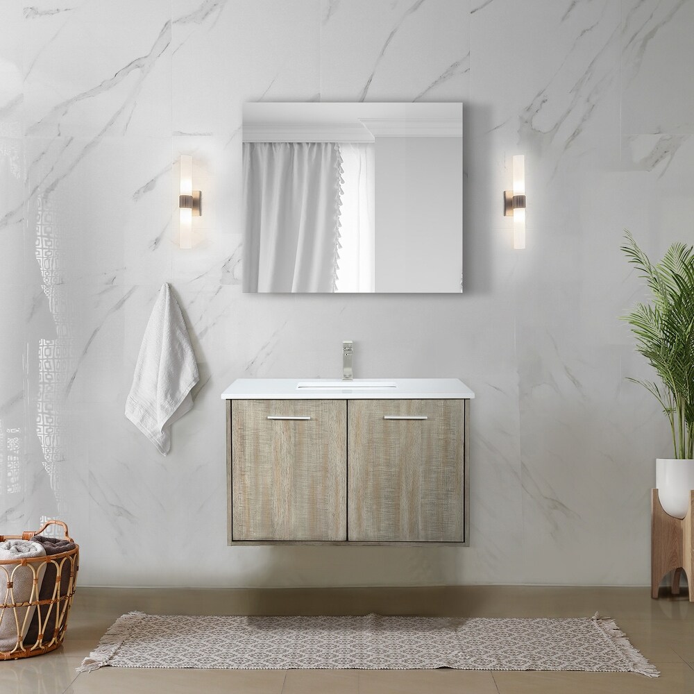 Fairbanks 24 in W x 20 in D Rustic Acacia Bath Vanity  Cultured Marble Top and 18 in Mirror