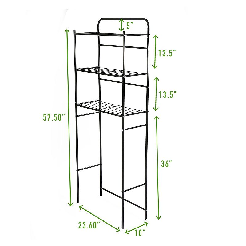 Mind Reader Alloy Collection 3-Tier Over the Toilet Space Saver Rack