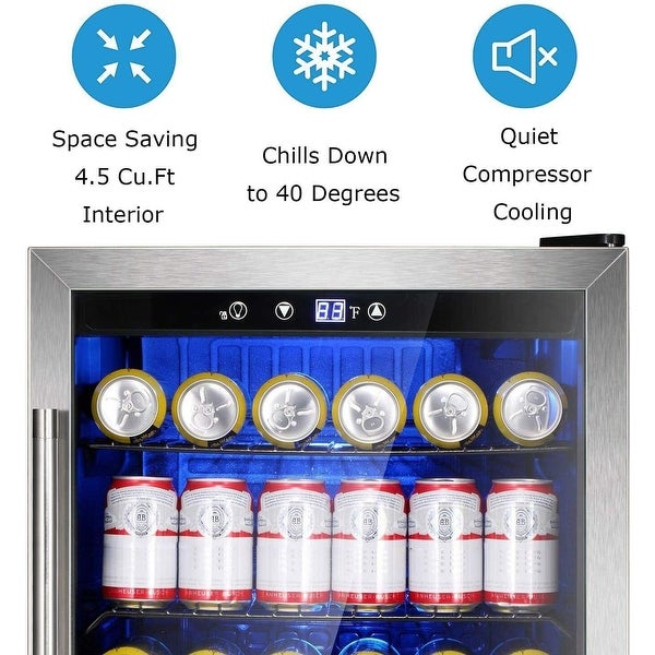 145 Can Wine Cooler Refrigerator Glass Door Fridge Compressor Freestanding