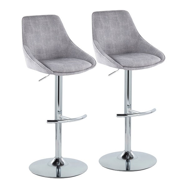 Silver Orchid Alba Adjustable Bar Stool with Rounded T Footrest (Set of 2)