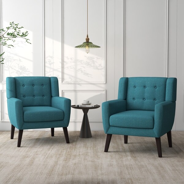 Cotton/ Linen Look Fabric Modern Accent Armchair