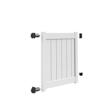 Barrette Outdoor Living Bryce and Washington Series 4 ft. W x 4 ft. H White Vinyl Walk Fence Gate Kit 73025129