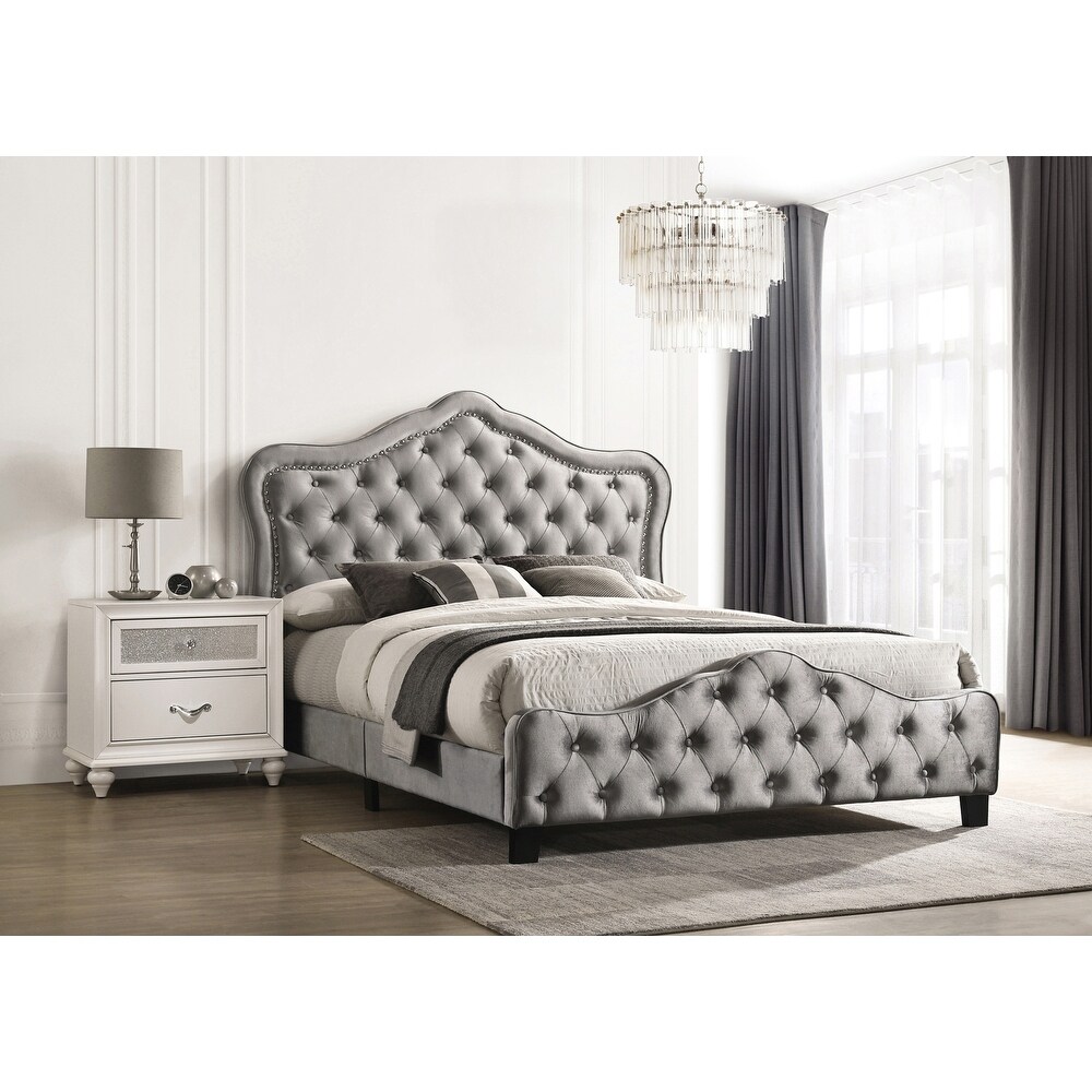 Georgiana Grey 3 piece Panel Bedroom Set with 2 Nightstands