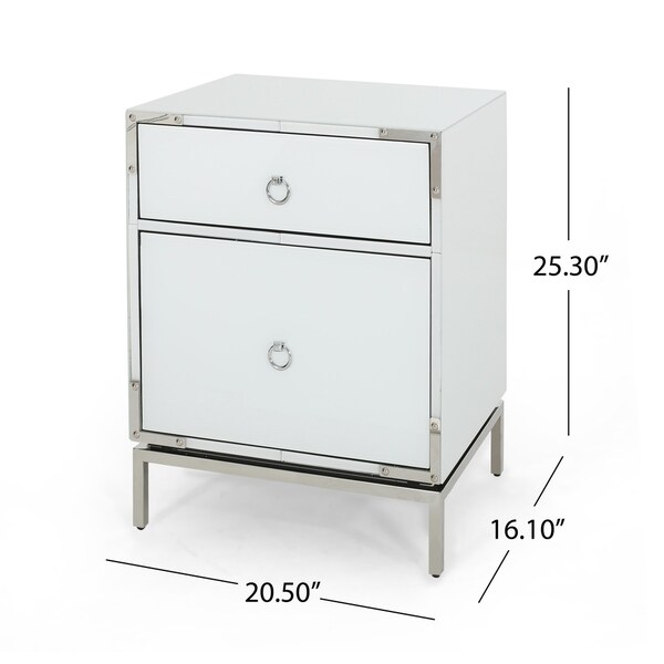 Bansollo Two-Drawer Mirrored End Table by Christopher Knight Home