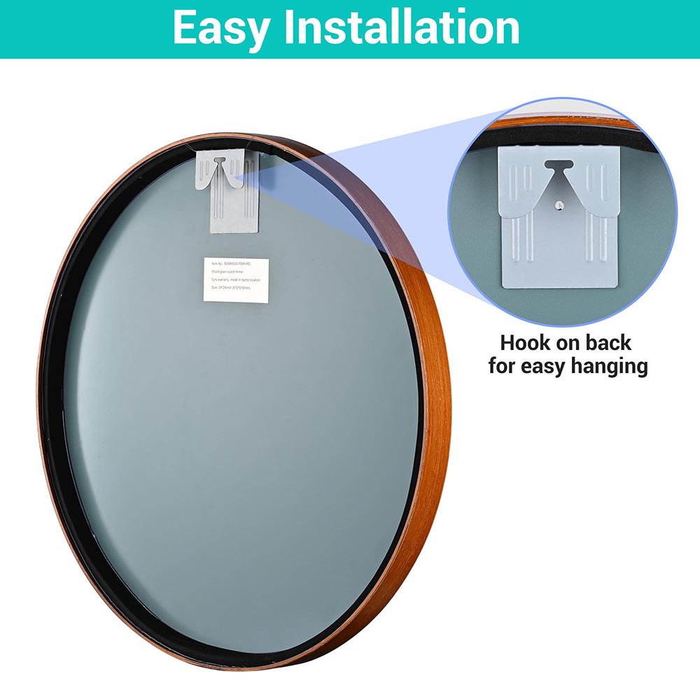 Yescom Round Framed Bathroom Mirror Wall-mounted