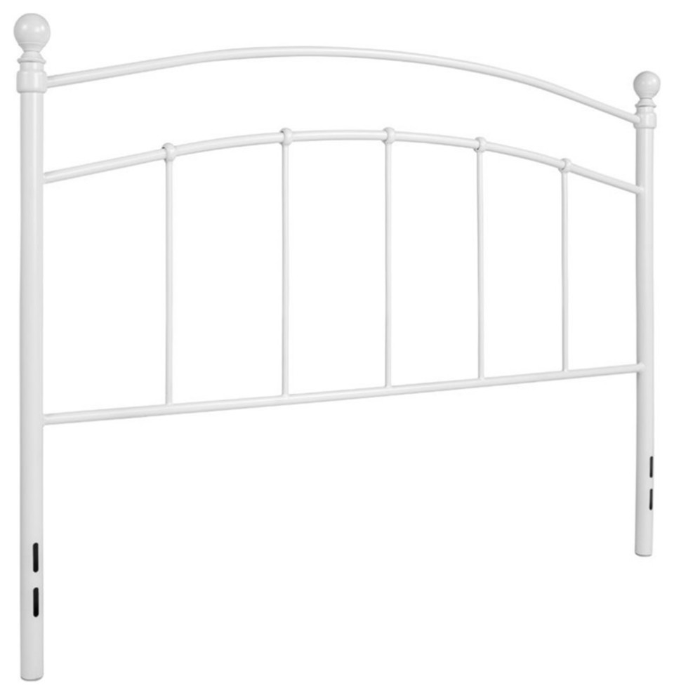 Flash Furniture Woodstock Queen Metal Spindle Headboard in White   Traditional   Headboards   by Homesquare  Houzz