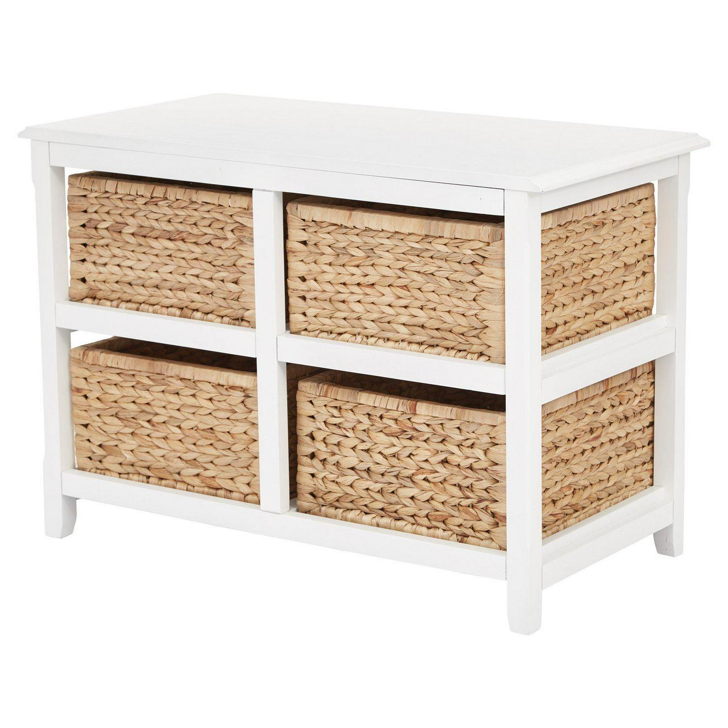 OSP Home Furnishings Seabrook 2 Shelf End Table with 4 Baskets  Crowdfused