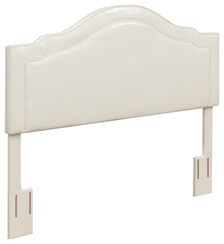 Edmond Cream Faux Leather Upholstered Queen Headboard   Transitional   Headboards   by Homesquare  Houzz